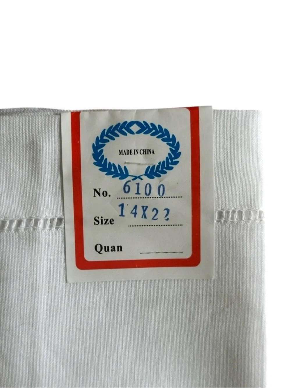 Set of 12 White Linen Cotton Blend Guest Towels - Classic Hemstitch